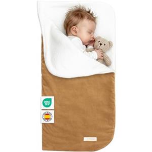 MIMUSELINA Sacco Nanna Invernale 0-6 Mesi Universale | Per Passeggino, Culla e Ovetto | Copertina Neonato Invernale Cotone Morbido e Caldo | 2 in 1: Sacco 92x46 cm o Coperta 92x92 cm (Latte)