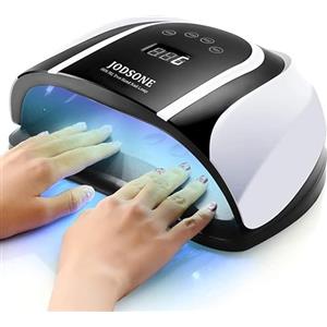 JODSONE UV lampe für gelnägel da 120 W a due mani, lampada per unghie in gel a LED nera con 54 perle, asciugatrice per unghie a polimerizzazione rapida per uso domestico e in salone