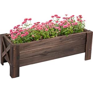 Outsunny Fioriera da Esterno in Legno Rettangolare 100x36.5x36cm