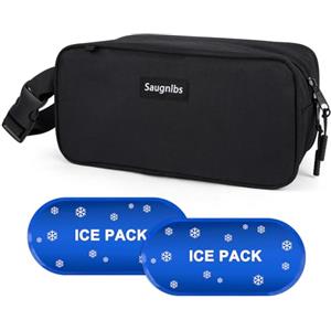 Saugnlbs Piccola borsa termica, mini borsa termica con impacchi di ghiaccio, piccola borsa termica per il pranzo con fibbia a maniglia, borsa per il pranzo congelabile per viaggi/lavoro/scuola