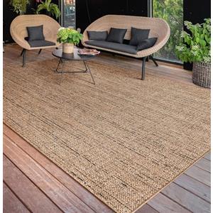 Paco Home Tappeto Cucina Da Esterno Salotto Moderno Balcone Terrazo Lavabile In Lavatrice Motivo Boho Monocolore, Dimensione:120x160 cm, Colore:Beige