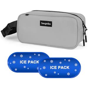 Saugnlbs Piccola borsa termica, mini borsa termica con impacchi di ghiaccio, piccola borsa termica per il pranzo con fibbia a maniglia, borsa per il pranzo congelabile per viaggi/lavoro/scuola