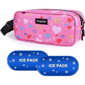 Saugnlbs Piccola borsa frigo Mini-borsa frigo, borsa termica con accumulatori di freddo, borsa termica per il pranzo con fibbia, borsa per il pranzo congelabile per viaggi/lavoro/scuola/attività