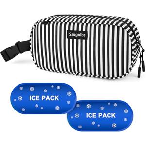 Saugnlbs Borsa Termica Piccola, Borsa Fredda Piccola, Mini Borsa Fredda, Borsa per il Pranzo Congelabile con 2 Pacchi di Ghiaccio per Lavoro Scuola Viaggi, Scatola per Snack Congelabile per Adulti