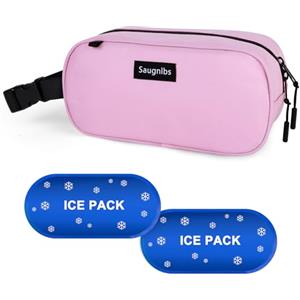 Saugnlbs Borsa Termica Piccola, Borsa Fredda Piccola, Mini Borsa Fredda, Borsa per il Pranzo Congelabile con 2 Pacchi di Ghiaccio per Lavoro Scuola Viaggi, Scatola Snack Congelabile per Adulti, 25,4