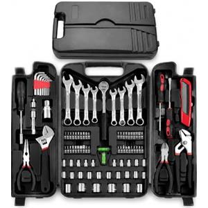 TLGREEN Cassetta Attrezzi 95 pezzi Set Attrezzi Completa Valigia Utensili | con Custodia in Plastica, Kit di Attrezzi Riparazioni Quotidiane Fai da te Meccanica Strumenti, Valigia Utensili (rosso)