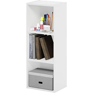 Furinno Pasir Libreria a scaffale aperto a 3 livelli senza attrezzi, bianco