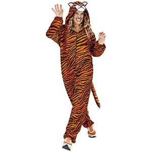 Rubie's - Costume da tigre per adulti, unisex, taglia unica. Tuta con cappuccio e coda. Originale per Carnevale, Natale, Compleanno, Feste e Halloween