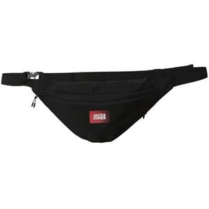 JACK & JONES Marsupio da uomo Jaccris Bumbag, Nero/Dettaglio: True Red, ONE SIZE