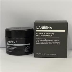 LANBENA Strisce per Pori al Carbone di Bambù (30g/1,06 Oz), 60 Pezzi Striscia per Naso con Rimozione Punti Neri, Rimozione Punti Neri per il Viso, Kit per Rimuovere Punti Neri, Striscia per Naso per