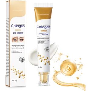 HOUSN Contorno occhi antirughe, Crema contorno occhi per eliminare borse e occhiaie, Con collagene, glicerina e acido ialuronico, Trattamento anti età per zona perioculare visibilmente freschi,20g