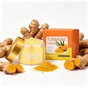MQUGEE Crema Viso al Curcuma, Crema Anti-Macchie e Anti-Età, Idratante Lenitiva, Attenua le Macchie Scure e le Rughe, Uniforma l'Incolorato per una Pelle Luminosa, 50g