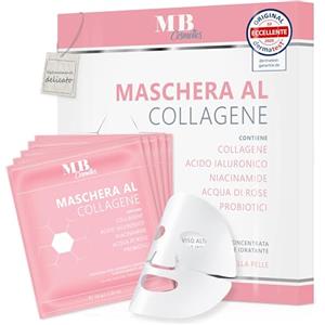 Medical Beauty Cosmetics MB COSMETICS Maschera al Collagene - con Acido Ialuronico, Niacinamide e Probiotici - Maschera Viso Idratante in Hydrogel per Ridurre le Rughe. Ultra concentrata: 52.000 ppm. 5 pezzi.