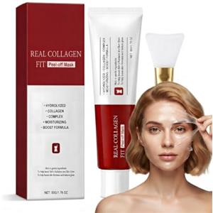 MQUGEE Maschera Collagene viso, Collagen Night Wrapping Mask, Maschera Peel Off, Levigare e Rassodare la Pelle Durantea, Migliora l'aspetto delle linee sottili e delle rughe, 50G