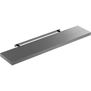 Casaria Mensola da Parete Legno 110cm Supporto 50-110cm Pensile Bagno 15kg Cucina Libreria Grigio