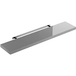 Casaria Mensola da Parete Legno 110cm Supporto 50-110cm Pensile 15kg Cucina Libreria Grigio Lucido