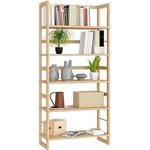 Casaria Scaffale da bagno in Legno 5 Ripiani Mobiletto da Cantina 135,5 x 58 x 27 cm Libreria Salvaspazio Portaoggetti