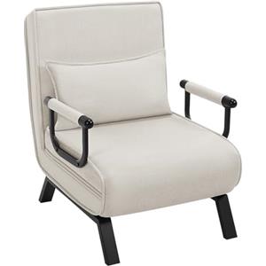 WOLTU Poltrona Relax Reclinabile Convertibile, 184 x 60 cm, Beige