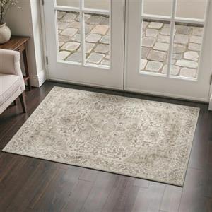 BEIMO Tappeto Salotto Pelo Corto Vintage, Tappeto Camera Da Letto, Tappeti Cucina Antiscivolo Lavabile, Tappeti Persiano per Ingresso, Soggiorno, Sala, Bruno Terra, 60x90cm