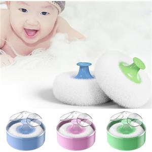 Xujuika Contenitore Talco Polvere | Scatola Per Borotalco Con Piumino | Dispenser Polvere Talco | Piumino Cipria Con Custodia Per I Viaggi Del Bambino, 9,3x9,3x7,5 Cm