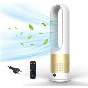 Kouamor 18Ventilatore Senza Pale, Colonna Silenziosa, Oscillante A 80, Timer 8 Ore, Telecomando, Economia Energica, Per Camera Da Letto, Ufficio (A)
