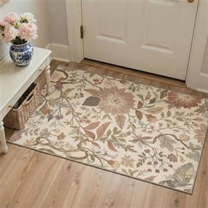 BEIMO Tappeto Boho per Interni 60x90 cm, Vintage Lavabile, Piccoli Orientali Antiscivolo per Porta d'Ingresso, Corridoio, Cucina,Fiore di Sabbia