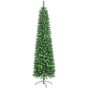 LEIVESTE- Albero di Natale Artificiale Slim Folto 240 Verde con 1000 Rami Realistici,Albero di Natale Alto e Stretto con Base in Metallo,Verde