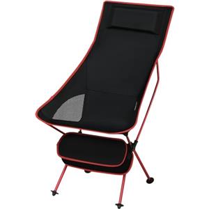 eSituro Sedia da Pesca Pieghevole, Sedia da Campeggio Ultra Leggera, Portatile con Borsa, Pesca Escursionismo Viaggio Picnic, Carico 110 kg (1, Nero+Rosso)