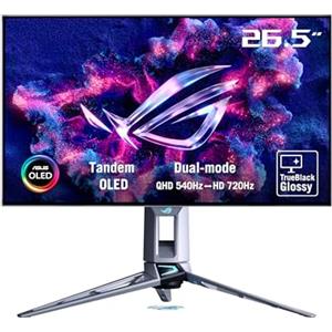 ASUS ROG SWIFT OLED PG27AQWP-G Edition 20, Monitor Gaming 26,5 WOLED, Nero | (2560x1440), TrueBlack Glossy, Dual-Mode (Refresh Rate da 540Hz a 720Hz), 0,02ms (GTG), Compatibile con G-SYNC, DisplayPort