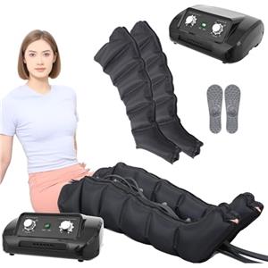 Generico Pressoterapia Linfodrenaggio 6 Camere, Nero 2 Gambe, M | Apparecchio Pressoterapia Per Casa Gambe Professionale, Lymphatic Drainage Con Timer 5-30 min, 30-240 mmHg