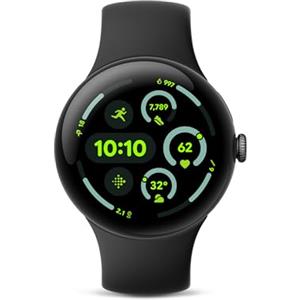 Google Pixel Watch 3 (45 mm) - Smartwatch Android, monitoraggio della frequenza cardiaca, Fitbit Advanced Running, fitness Insights, batteria 24 ore su 24 - Cassa in alluminio nero opaco - Cinturino