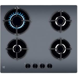 Electrolux 600 Series EGG64272M Piano Cottura a Gas su Vetro 60 cm, Controllo Fiamma StepPower, 4 Fuochi, Griglie in Ghisa, Accensione Integrata, Sistema di Sicurezza