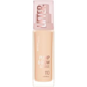 Maybelline New York Fondotinta Illuminante, Per Tutti i Tipi di Pelle, Pelle Rimpolpata e Radiosa, Finish Naturale, Con Acido Ialuronico e Niacinamide, Lifter Plump and Glow, Tonalità: 110, 30 ml