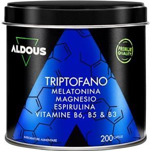 Aldous Bio Triptofano con Melatonina e Magnesio - Vitamina B6, B5, B3 e Spirulina