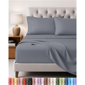 Utopia Bedding Set Lenzuola Letto 4 Pezzi, 150x200cm, Grigio
