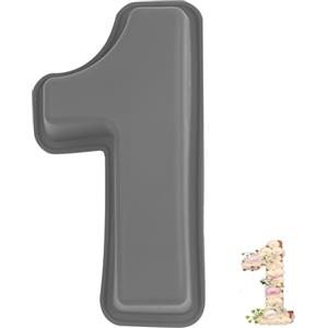 YXHZVON Stampo Torte Numeri Silicone, Stampo Numeri 1 Grigio, 25 cm Stampo Torta 3D per Compleanno e Anniversario