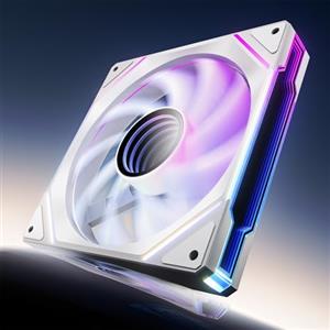 AsiaHorse Ventola per PC RGB 140MM Ventilatore per Case [HDB] 89,77 CFM/1800 RPM/3,24 MMH2O 5V3PIN ARGB e ventola PWM 12V4PIN, durata di vita 50.000 Ore AMICIMega-A14-Bianco