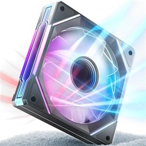 AsiaHorse - Ventola per PC RGB da 120 mm con pale reverse, 1 pezzo [Infinity Mirror] [HDB] 1800 RPM 5V3PIN ARGB e 5V3PIN PWM, durata 50.000 ore AMICI5GT Nero Reverse