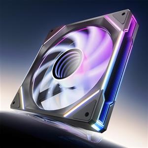 AsiaHorse Ventola RGB per PC 140MM Ventola per case [HDB] 89,77 CFM/1800 RPM/3,24 MMH2O 5V3PIN ARGB e 12V4PIN PWM, 50.000 ore di durata AMICIMega-A14-Nero
