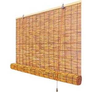 WQXylbrent Tenda Bamboo Esterno Tapparelle Avvolgibili Bamboo Tenda a Rullo in Bambù Naturale 150x250 120x200 70x130 50x220 100x260 140x180 160x300cm Per Veranda Cucina 70% Oscuramento Facile Da Installare