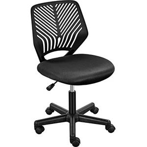 Soberine Sedia Ufficio Scrivania Girevole Regolabile, Sedia da ufficio Ergonomica Senza Braccioli a Rotelle in Rete Traspirante Portata 136 kg Nera