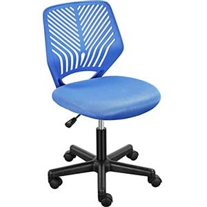 Soberine Sedia Ufficio Scrivania Girevole Regolabile, Sedia da ufficio Ergonomica Senza Braccioli a Rotelle in Rete Traspirante Portata 136 kg Blu
