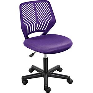 Soberine Sedia Ufficio Scrivania Girevole Regolabile, Sedia da ufficio Ergonomica Senza Braccioli a Rotelle in Rete Traspirante Portata 136 kg Viola