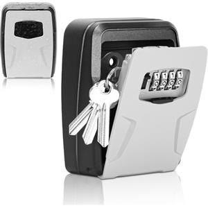 Euqvunn Cassetta Chiavi con Codice a 4 Cifre, Cassetta Portachiavi da Parete di Sicurezza, Grande Key Box da Esterno, Locker Chiavi Resistente e Impermeabile per Casa, Garage, Ufficio e Giardino