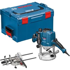Bosch Professional Fresatrice verticale GOF 1250 CE (incl. chiave fissa 19 mm, guida parallela con regolazione di precisione, adattatore per anelli a copiare, pinza di serraggio, L-BOXX)