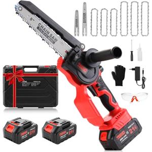 TEENO Motosega a Batteria,1000W Mini Motosega Elettrica 6&8 Pollici 2-in-1