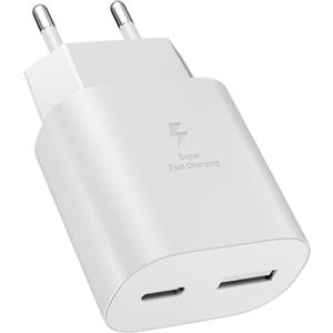 Powersky USB C Caricatore 25W 2Port Caricatore da parete USB C & USB A per iPhone 17