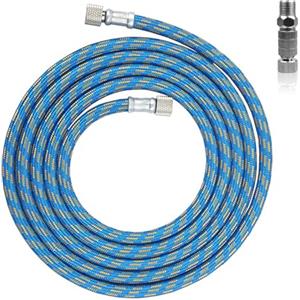 LWLWA Tubo Aerografo, Blu Intrecciato Tubo Aria, 3 Metri | Tubo Flessibile Aerografo, con Raccordi Standard G1/8 su Entrambe Estremità, con Attacchi Rapidi G1/8
