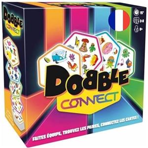 DOBBLE Asmodee DOBBLE Connect - Gioco da tavolo con carte, gioco di velocità, gioco familiare, per bambini a partire da 8 anni, allineare 4 simboli per vincere, 2-8 giocatori, 15 min, versione francese