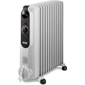 De'Longhi RadiaS Easytronic TRRS1225, Radiatore Elettrico a Olio, Risparmia Energia, 12 Alette per Stanze fino a 75m³, 3 Zone Riscaldamento, Termostato di Sicurezza, Antigelo, Grigio